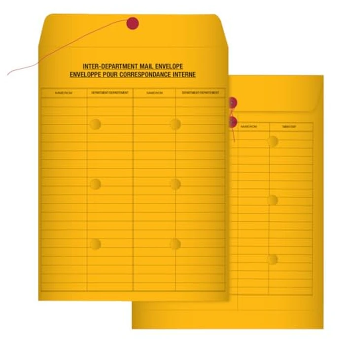 Quality Park Envelopes, 10 x 13 Inch Interoffice Envelopes with String & Button Closure, Brown Kraft, Bilingual, 100 Count - Ideal for Canadian Offices by Quality Park - Used - Like New condition