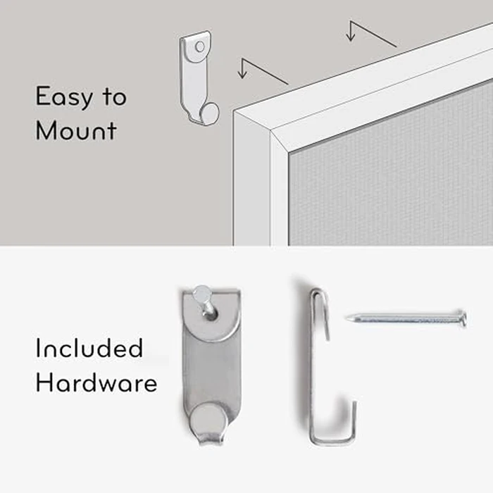 U Brands Farmhouse Linen Bulletin Board, 30" x 20", White Wood Frame, Wall Mounted Pin Board for Home Office, Classroom & Kitchen, Includes Push Pins by U Brands - Image 5