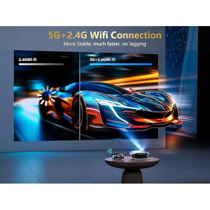 GooDee 4K Smart Projector with 5G WiFi and Bluetooth, Built-in Streaming Apps, Dolby Audio 400" Outdoor Movie Projector for Home Theater, Compatible with TV Stick, iOS, Android by GOODEE - Image 4