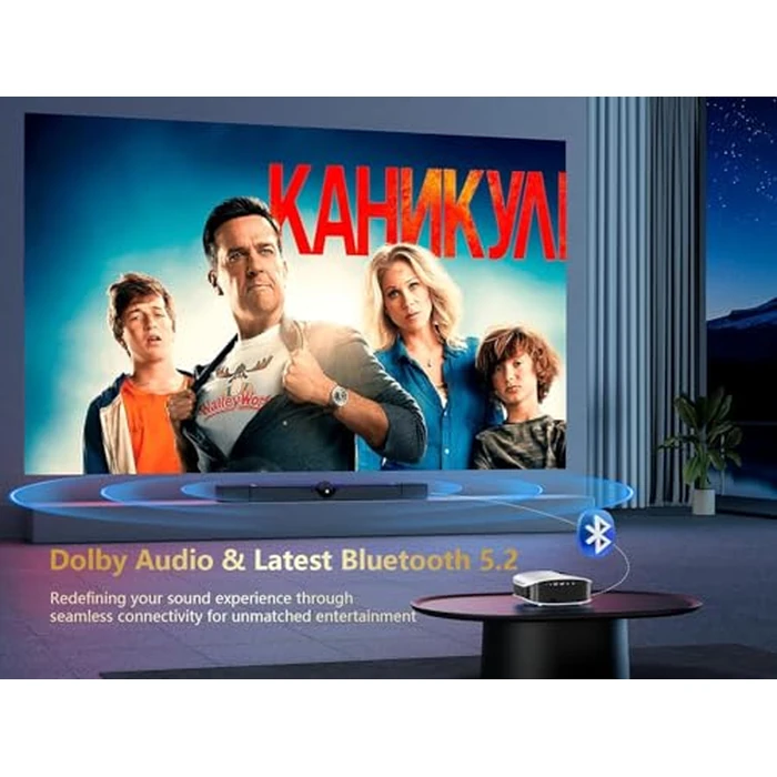GooDee 4K Smart Projector with 5G WiFi and Bluetooth, Built-in Streaming Apps, Dolby Audio 400" Outdoor Movie Projector for Home Theater, Compatible with TV Stick, iOS, Android by GOODEE - Image 5