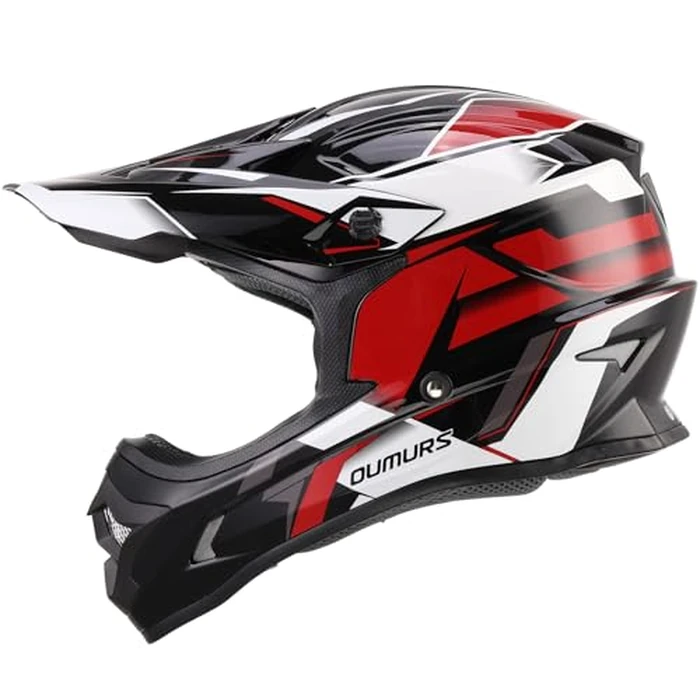 OUMURS DOT Adult ATV Dirt Bike Helmet with Goggles Gloves & Mask Adjustable Sun Visor Motorcycle Adults Helmet Off-Road Motocross Downhill Moped MX for Unisex-Adult-Victory Red, L by Oumurs - Image 7