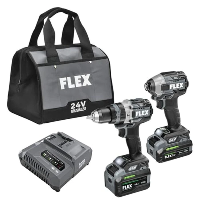 2 Tool Combo Kit,Hammer Drill w/Turbo & Eject Impact Drvr by FLEX - Used - Very Good condition - CA$420.02