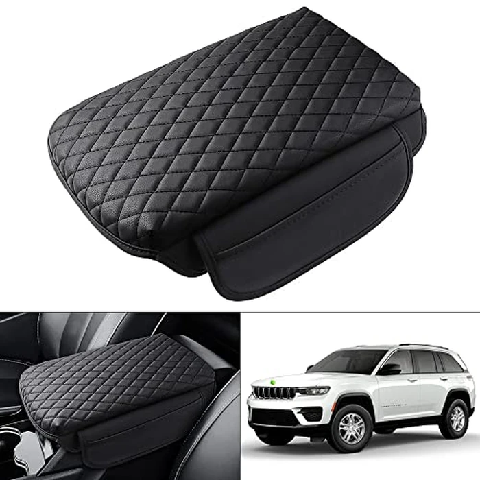 Shademax Custom for Center Console Cover Jeep Grand Cherokee L Accessories 2021-2023 2024 2025 2026 Armrest Cover Center Console Pad Leather Armrest Seat Box Cover Protector with Pockets Storage Bag by Shademax - Image 1