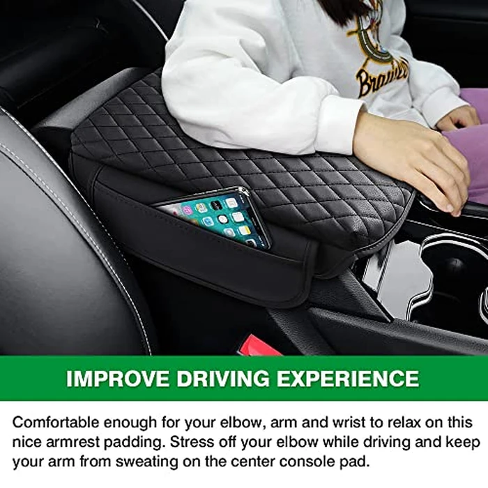 Shademax Custom for Center Console Cover Jeep Grand Cherokee L Accessories 2021-2023 2024 2025 2026 Armrest Cover Center Console Pad Leather Armrest Seat Box Cover Protector with Pockets Storage Bag by Shademax - Image 4