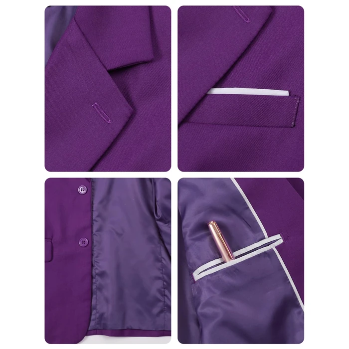 A&J DESIGN Purple Suit for Boys Tuxedo Tux Graduation Ceremony Homecoming Outfit Formal Wedding Mardi Gras Gentleman Size 7 by A&J DESIGN - Image 5