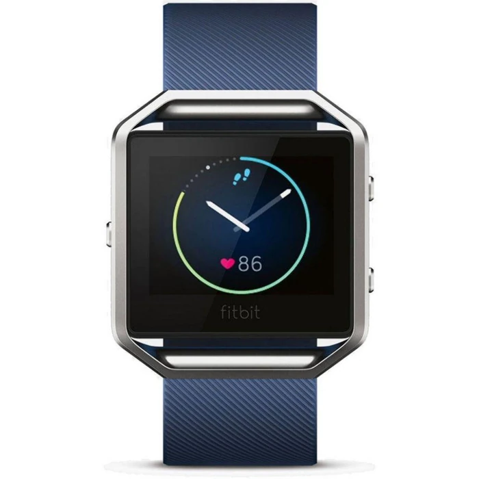 Fitbit Blaze Fitness Watch - Silver Stainless Steel Case with Blue Elastomer Elastomer - Large Size by Fitbit - Image 2