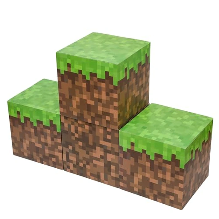 Ocnova Large Party Boxes for Video Game Birthday Decorations, Pixel Game Party Supplies, Gaming Pixelated Cubes (Set of 4) by Ocnova - Used - Very Good condition