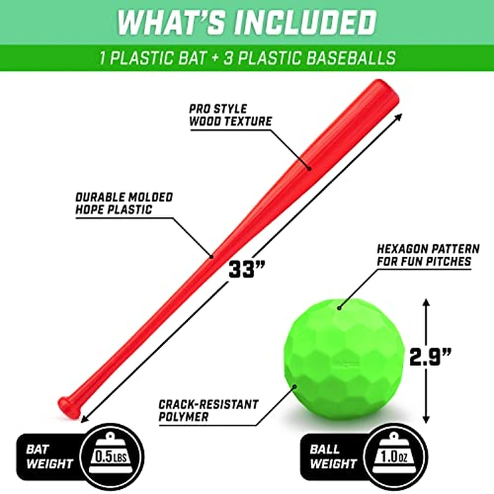 GoSports LotBall Backyard Baseball Bat and Ball Set - Plastic Baseball Game for Kids by GoSports - Image 4