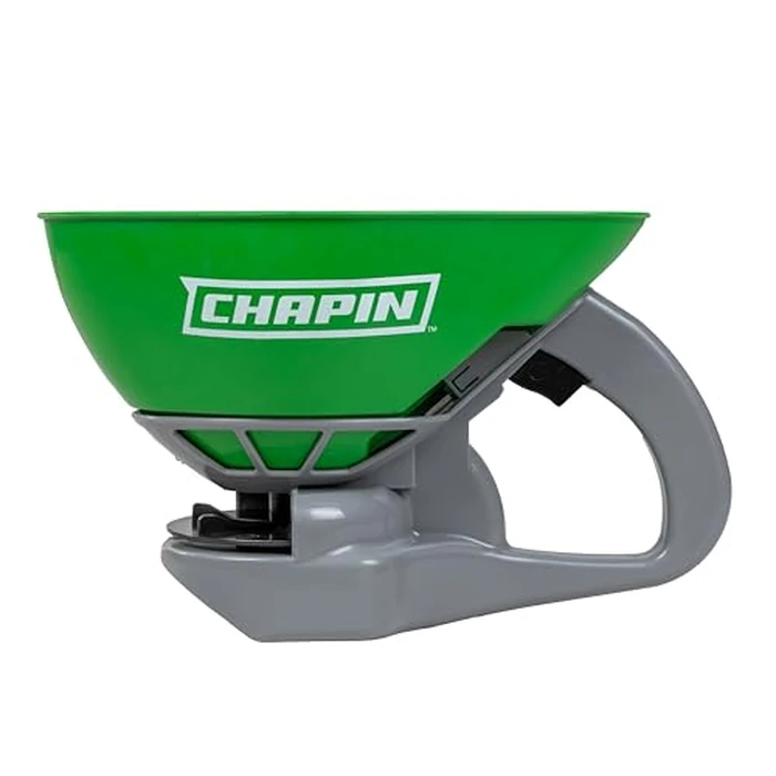 Chapin 8706G Spreader, Lawn and Garden, TurfPro, Hand Crank, Lightweight, Portable, Poly Scoop, Thumb Control Gate, 3 Settings, Ideal for Small Spaces, 15 Setting Gate, Fertilizer and Seeds, 0.3 Gal by Chapin International - Image 1