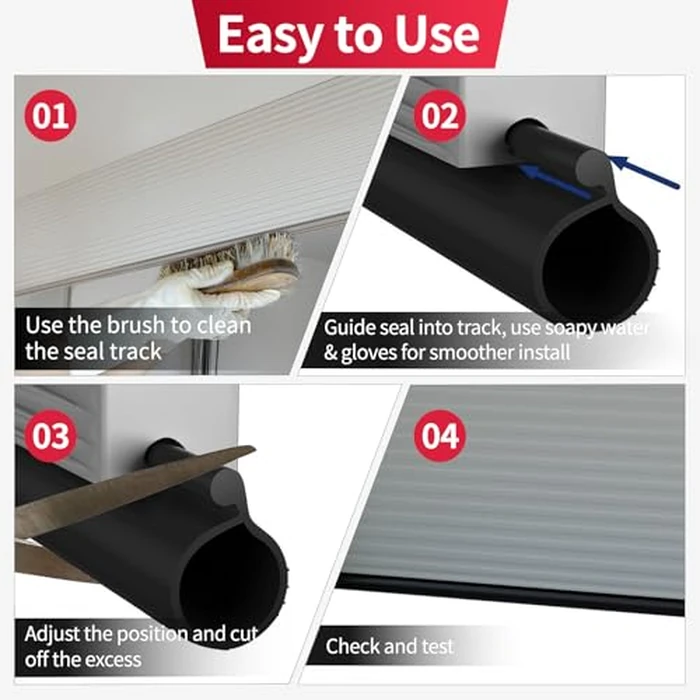 AggSound 16.5FT 0.18" P-Bulb EPDM Rubber Garage Door Bottom Seal - Weather Stripping for Single-Channel Doors, Black by AggSound - Image 4