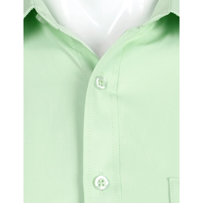 ZEROYAA Men's Long Sleeve Dress Shirt Solid Slim Fit Casual Business Formal Button Up Shirts with Pocket Mint Green S by ZEROYAA - Image 3