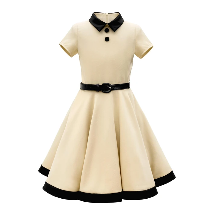 BlackButterfly Kids 'Lucy' Vintage Clarity 50's Girls Dress (Champagne, 7-8 YRS) by BlackButterfly - Used - Like New condition