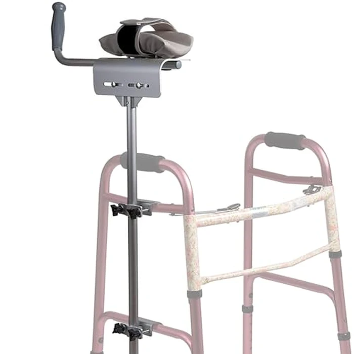 MABIS Walker Platform Attachment With Adjustable Padded Cuff, No Tools Needed, Attaches to Most Walkers, FSA and HSA Eligible, Made of Lightweight Aluminum, Silver by DMI - Used - Very Good condition - US$43.19