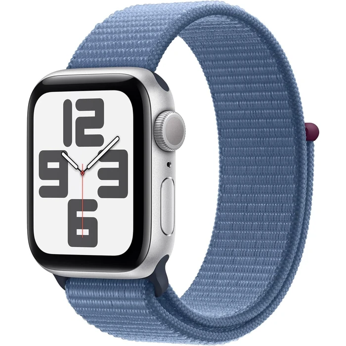 Apple Watch SE 2nd Gen (2022) (Cellular + GPS) - 32GB - 40mm - Silver Aluminum Case with Winter Blue Textile Sport Loop Band - One Size by Apple - Refurbished - Acceptable condition
