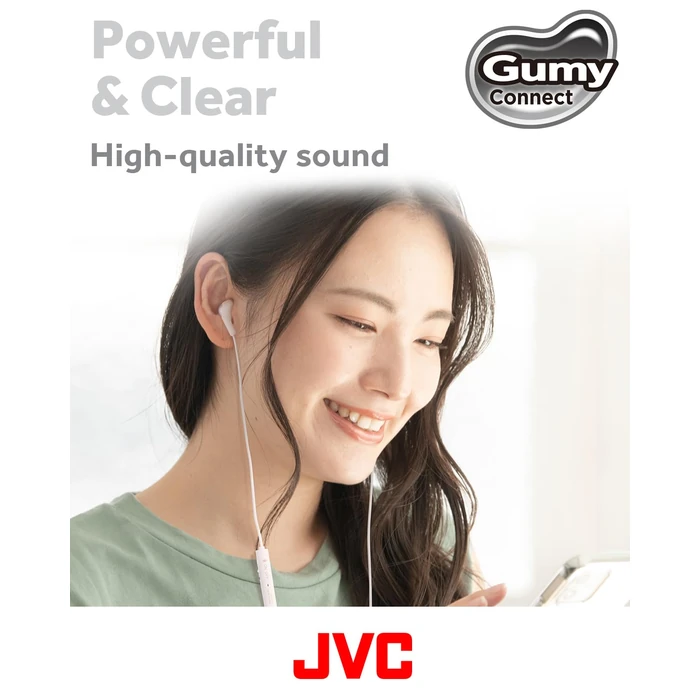 JVC Gumy Connect USB-C Wired Earbuds Headphones, Delay-Free for Videos and Gaming, Built-in DAC Reduces Noise and Improves Sound Quality, 9.2 mm Diameter Neodymium Drivers - HAFR9UCB (Black) by JVC - Image 2