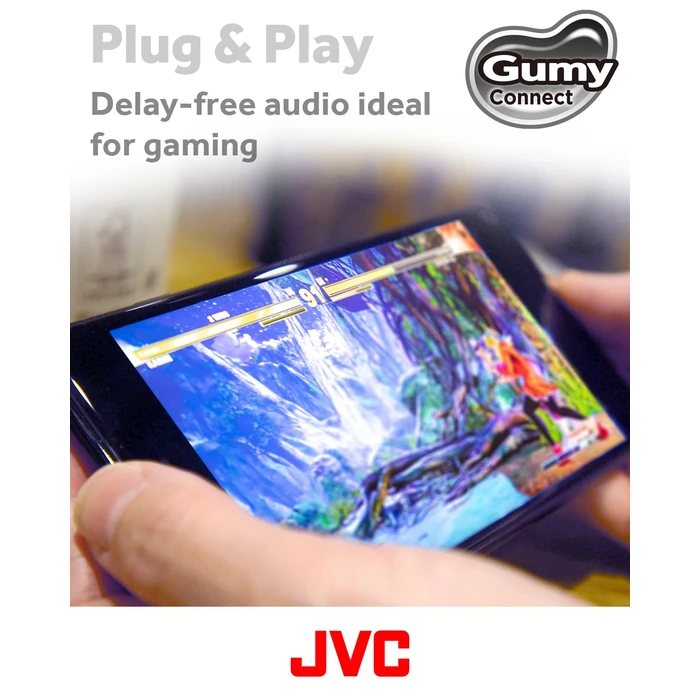 JVC Gumy Connect USB-C Wired Earbuds Headphones, Delay-Free for Videos and Gaming, Built-in DAC Reduces Noise and Improves Sound Quality, 9.2 mm Diameter Neodymium Drivers - HAFR9UCB (Black) by JVC - Image 5