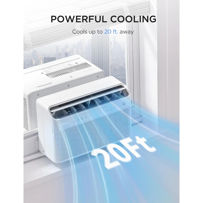 Midea 8,000 BTU U Shaped Smart Inverter Window Air Conditioner - Cools 350 Sq Ft, Ultra Quiet with Open Window Flexibility - Alexa/Google Assistant Compatible - 37% Energy Savings, Remote (Updated) by Midea - Image 6