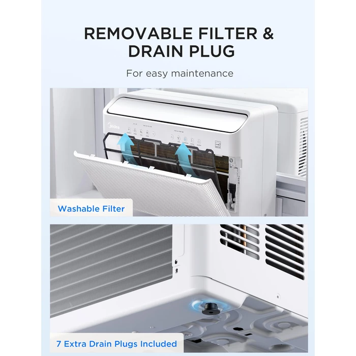 Midea 8,000 BTU U Shaped Smart Inverter Window Air Conditioner - Cools 350 Sq Ft, Ultra Quiet with Open Window Flexibility - Alexa/Google Assistant Compatible - 37% Energy Savings, Remote (Updated) by Midea - Image 8