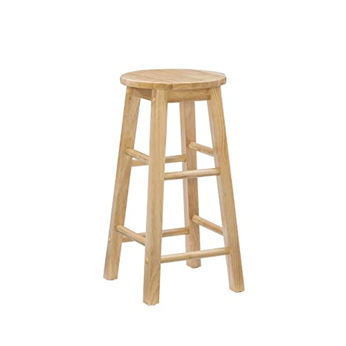 Linon Natural Barstool with Round Seat, 24-Inch by Linon - Image 1