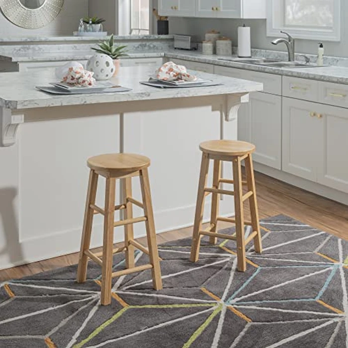 Linon Natural Barstool with Round Seat, 24-Inch by Linon - Image 5