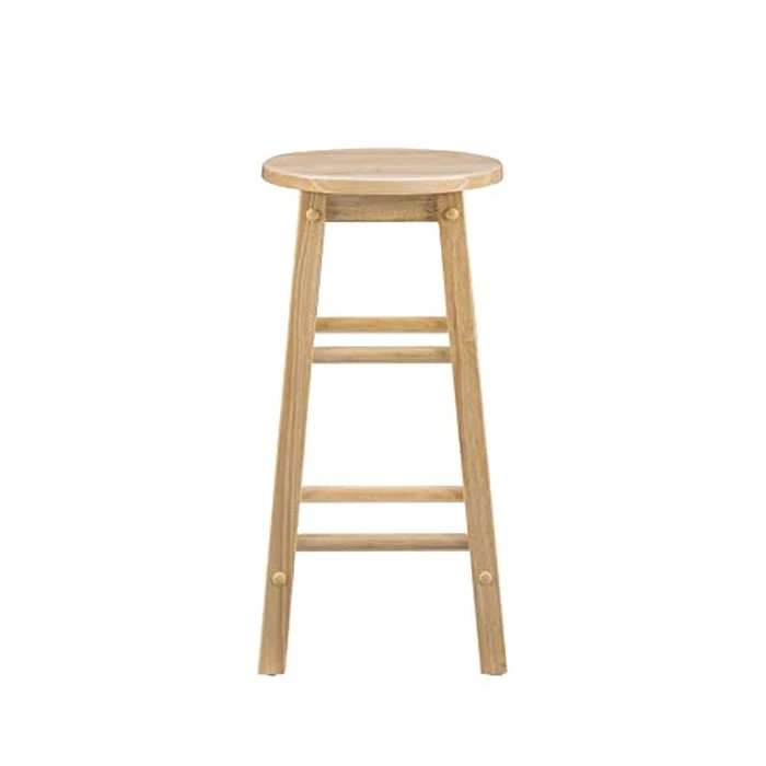 Linon Natural Barstool with Round Seat, 24-Inch by Linon - Image 7