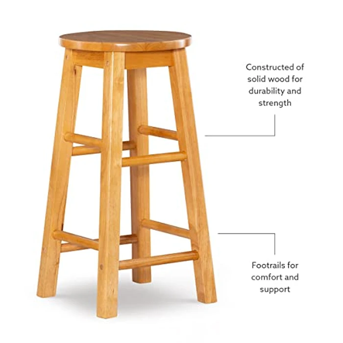 Linon Natural Barstool with Round Seat, 24-Inch by Linon - Image 9
