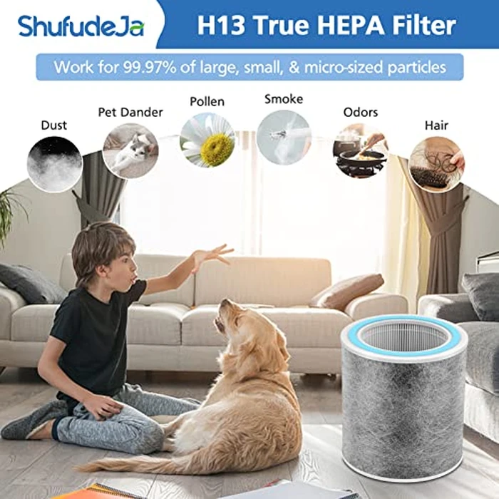 2 Pack HP102 Replacement Filter Compatible with Shark HP102, HP152, HP153, HP102PET, HC452, HP132, HC450, HC451, HC455 Air Puri-fier, Part #HE1FKPET, HE1FKBAS by ShufudeJa - Image 6