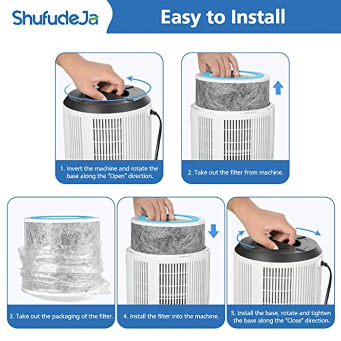 2 Pack HP102 Replacement Filter Compatible with Shark HP102, HP152, HP153, HP102PET, HC452, HP132, HC450, HC451, HC455 Air Puri-fier, Part #HE1FKPET, HE1FKBAS by ShufudeJa - Image 7