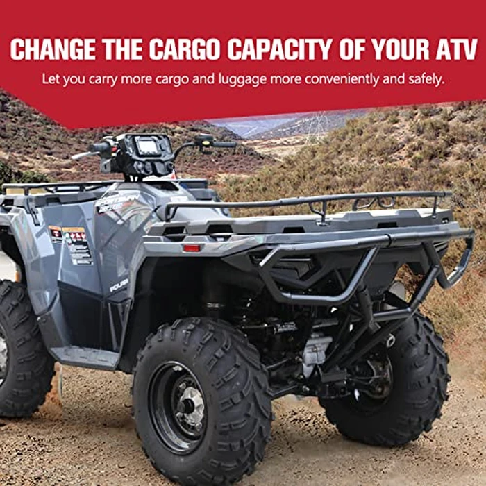 A & UTV PRO Rear Rack Extender for Polaris Sportsman 570 450 H.O. 2021 2022 2023 2024, Heavy Duty Steel ATV Back Luggage Rack Extender Accessories, Replace OEM #2884841, Black by A & UTV PRO - Image 5