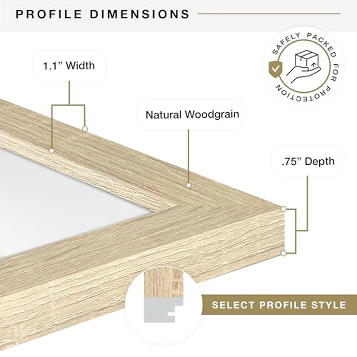 MCS Studio Gallery 20x30 Poster Frame Natural Woodgrain Engineered Wood, Vertical & Horizontal Wall Hanging Large Picture Frame for Photos, Posters & Art Prints (1-Pack) by MCS - Image 5