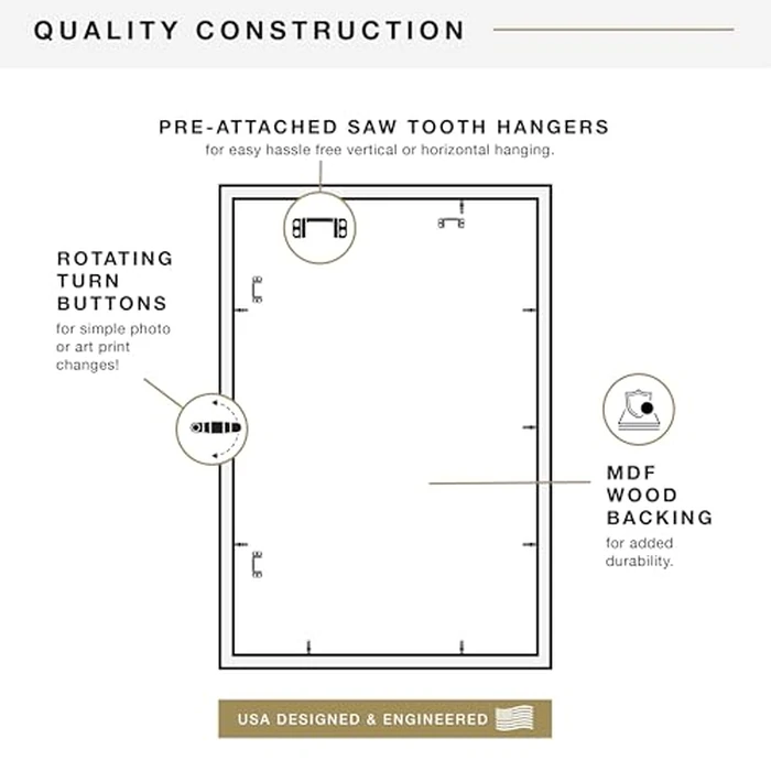MCS Studio Gallery 20x30 Poster Frame Natural Woodgrain Engineered Wood, Vertical & Horizontal Wall Hanging Large Picture Frame for Photos, Posters & Art Prints (1-Pack) by MCS - Image 7