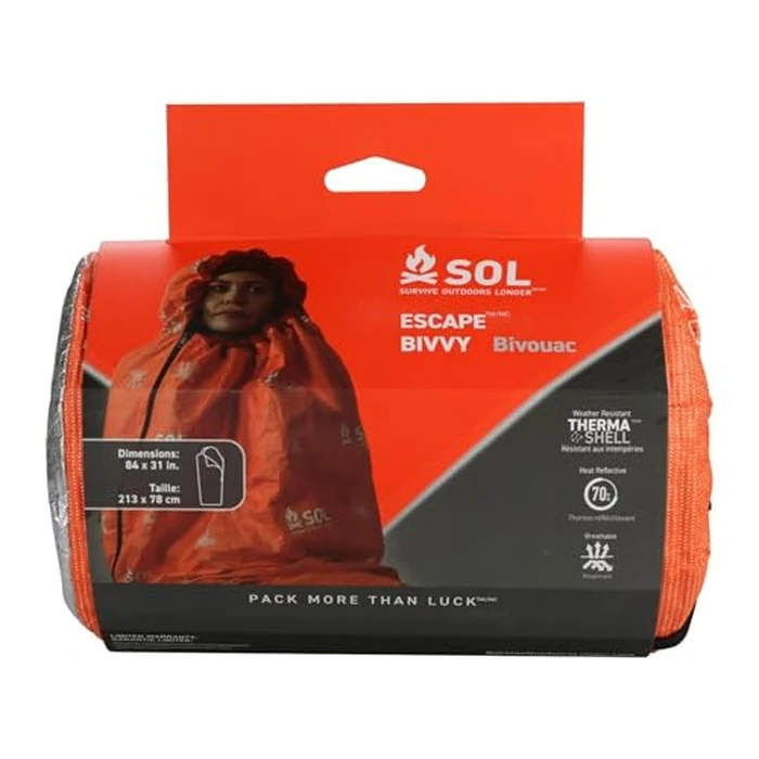 Survive Outdoors Longer Escape Bivvy with Hood - Orange, 1 Person, 3 Seasons, Large, Orange, Unisex Adults by survive outdoors longer - Used - Very Good condition - CA$41.33