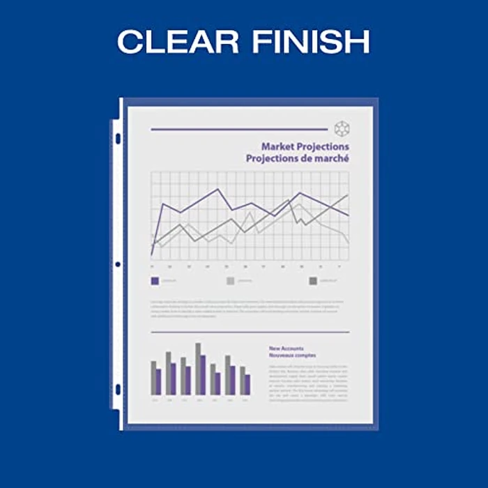Oxford Lightweight Sheet Protectors, Clear Finish, Top Load, Letter Size Plastic Sleeves, Reinforced 3 Hole Punch for Binders, 200 per Box (33268) by Oxford - Image 2