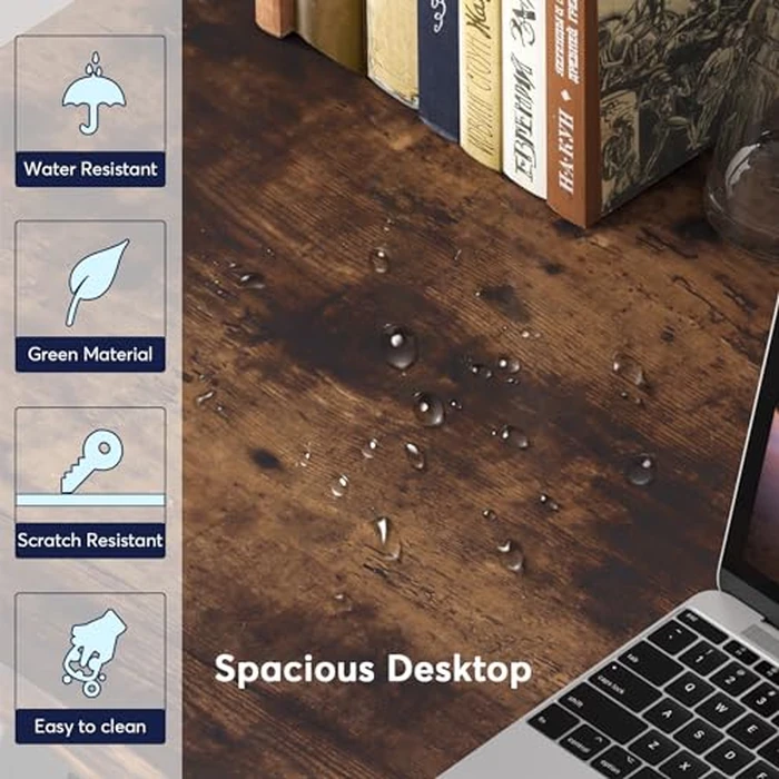 Tribesigns Writing Computer Desk, 55 inch Heavy Duty Study Desk with Z-Shaped Metal Leg, Modern Simple Home Office Computer Desk, Rustic Brown by Tribesigns - Image 8