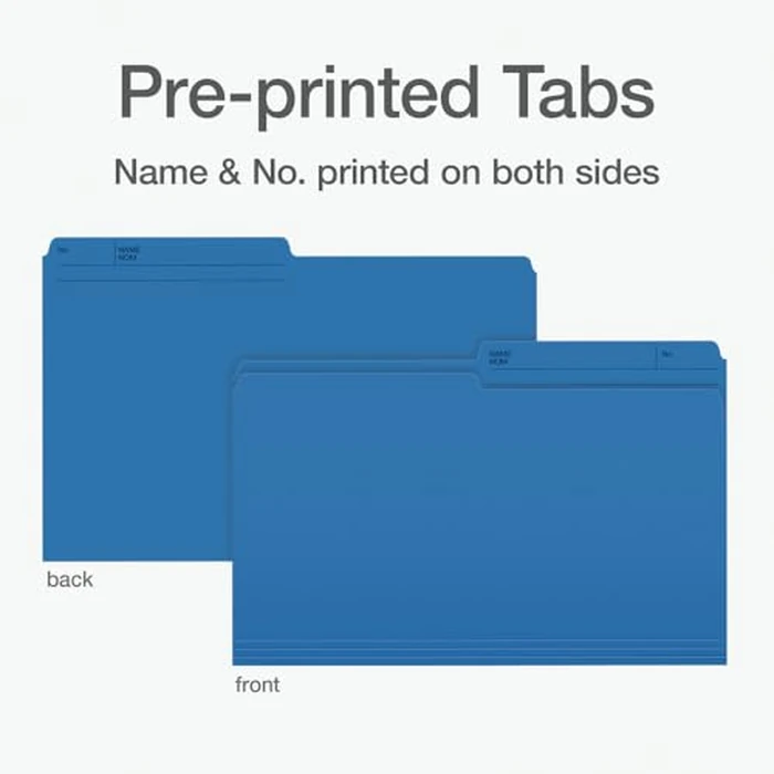 Pendaflex File Folders, 1/2 Cut Tab, Legal Size, Blue, Durable & Tear-Resistant File Organizers, 100/Box for Office, Home & School Filing Systems, Reversible & Eco-Friendly by Pendaflex - Image 5