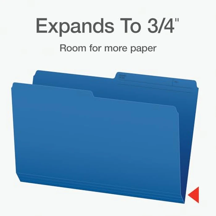Pendaflex File Folders, 1/2 Cut Tab, Legal Size, Blue, Durable & Tear-Resistant File Organizers, 100/Box for Office, Home & School Filing Systems, Reversible & Eco-Friendly by Pendaflex - Image 6
