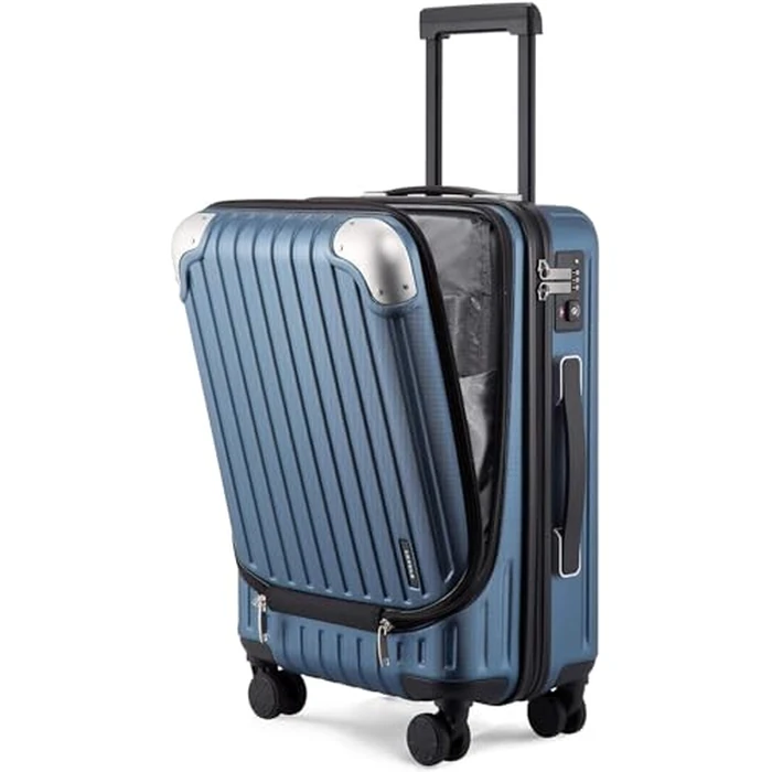 LEVEL8 Grace Carry on Luggage 22x14x9 Airline Approved, 20 Inch Hard Shell Suitcases with Spinner Wheels, Abs+Pc Hard Case Luggages with Tsa Lock for Airplane, Blue by LEVEL8 - Image 1