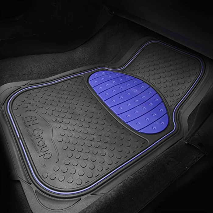 FH Group Heavy-Duty Rubber Car Floor Mats - Universal Fit, Trimmable, Climaproof - for Sedans, SUVs, Trucks - Blue by FH GROUP - Image 3