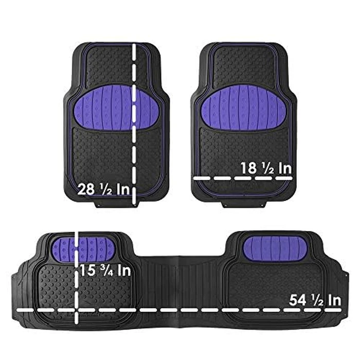 FH Group Heavy-Duty Rubber Car Floor Mats - Universal Fit, Trimmable, Climaproof - for Sedans, SUVs, Trucks - Blue by FH GROUP - Image 8