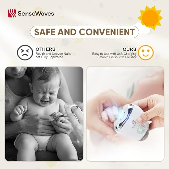 Electric Nail Clipper with Nail File, Rechargeable Automatic Fingernail Clipper with Nail Debris Storage & 3 Speed Settings, Electric Nail Trimmer with LED Display for Adults, Kids by Sensawaves - Image 3