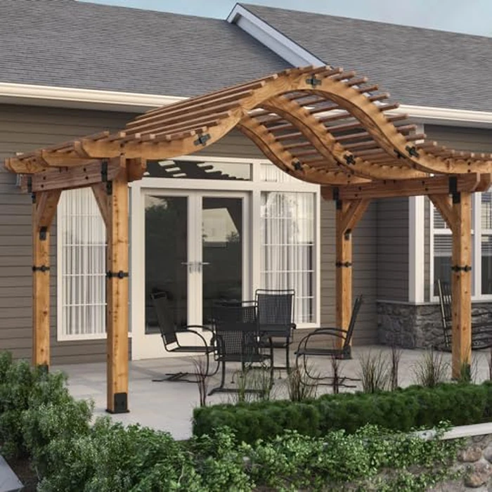 Ozco Ironwood Lite 8x8 Post Base Kit, Includes 1 Post Base Plate, 2 Decorative Plates, 4 Hex Cap Nuts, OWT Timber Screws, Galvanized Steel for Pergolas | 52109 by Ozco - Image 2