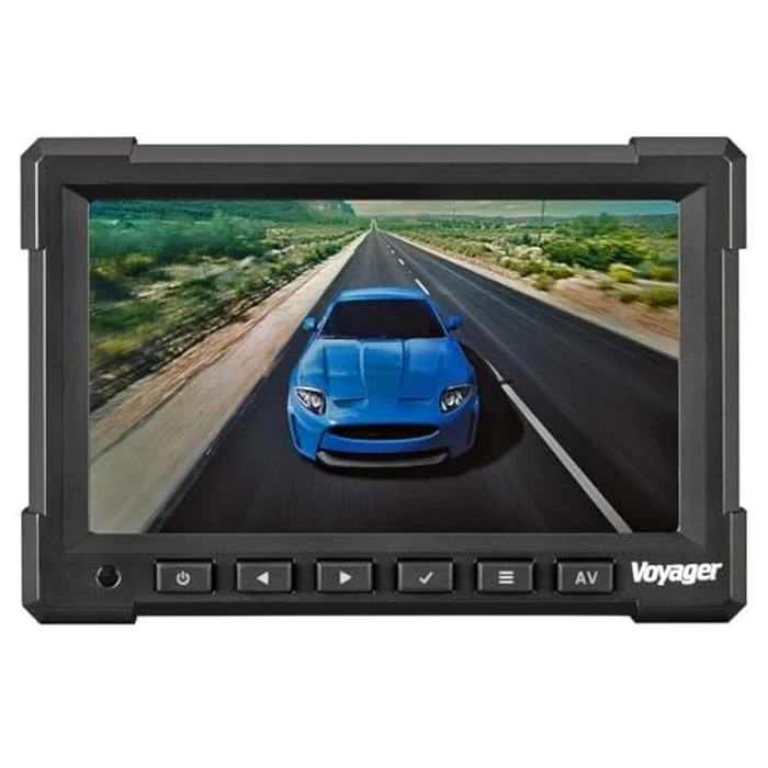 Voyager VOM718 7" LCD Color Backup Rear View Vehicle Observation Monitor w/ 3 Camera Inputs, Video for up to 3 Cameras (Cameras Sold Separately), NTSC/PAL Compatible, 12V - 24V Compatible by Voyager - Used - Like New condition - CA$538.97