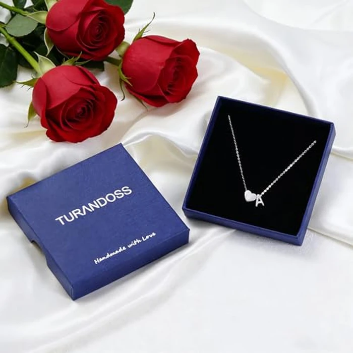 Turandoss Heart Initial Necklaces for Girls Trendy, S925 Sterling Silver Initial N Necklace Dainty Heart Necklaces Tiny Silver Initial Necklaces Initial Letter Necklace Silver Jewelry for Girls by Turandoss - Image 7