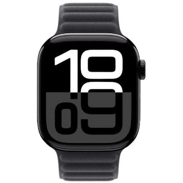 Apple Watch Series 10 (GPS) - 64GB - 42mm - Jet Black Aluminum Case with Black Rubber Magnetic Link Band - One Size by Apple - Image 2