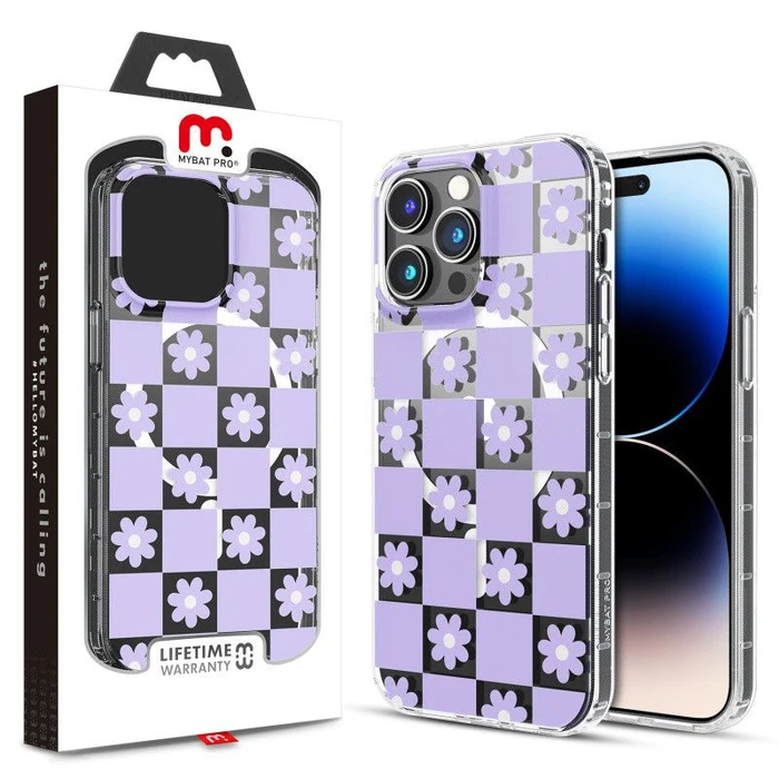 MyBat Pro Mood Series Phone Case with MagSafe for iPhone 14 Pro Max - Retro Purple Floral - Brand New by MyBat Pro - Refurbished - Brand New condition