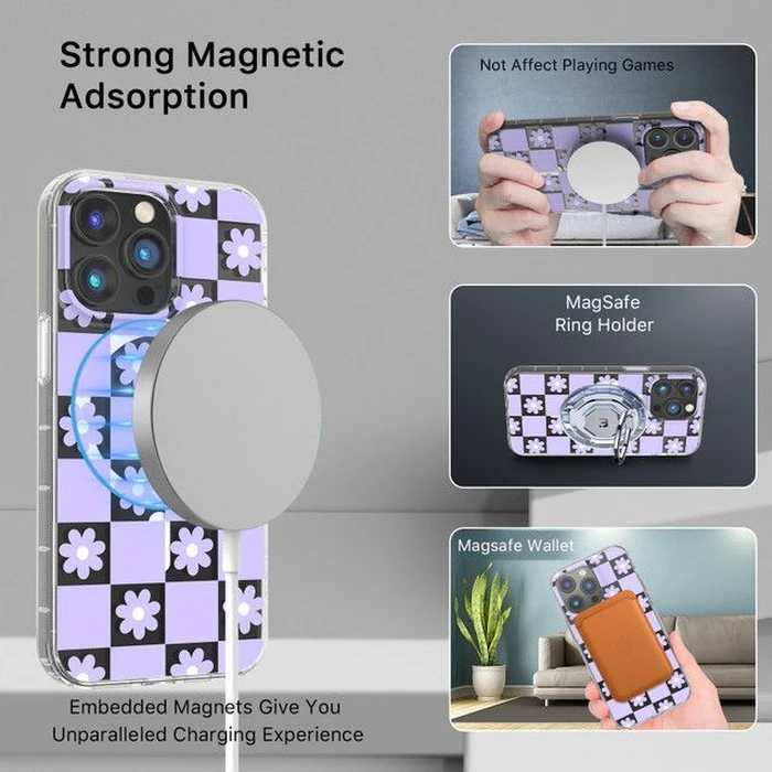 MyBat Pro Mood Series Phone Case with MagSafe for iPhone 14 Pro Max - Retro Purple Floral - Brand New by MyBat Pro - Image 5