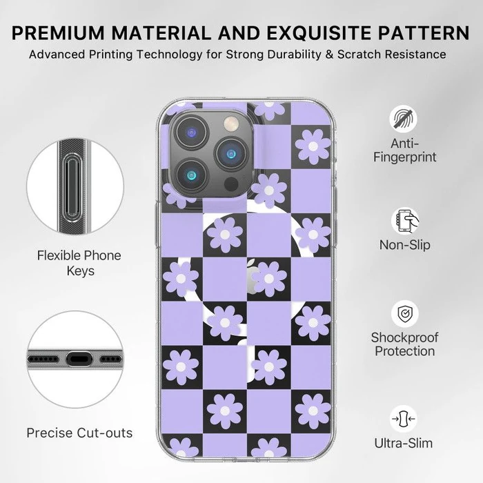 MyBat Pro Mood Series Phone Case with MagSafe for iPhone 14 Pro Max - Retro Purple Floral - Brand New by MyBat Pro - Image 6