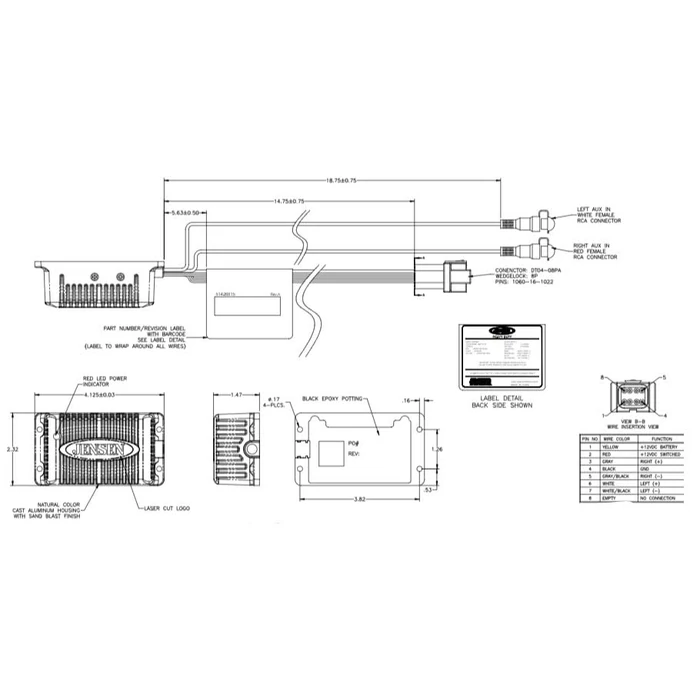 51426815 Heavy Duty 2-Channel Amplifier, 80W Maximum Power, Similar to JAHD240 but with Special Harness Connector; Waterproof, and UV Resistant (Renewed) by ASA Electronics - Image 2