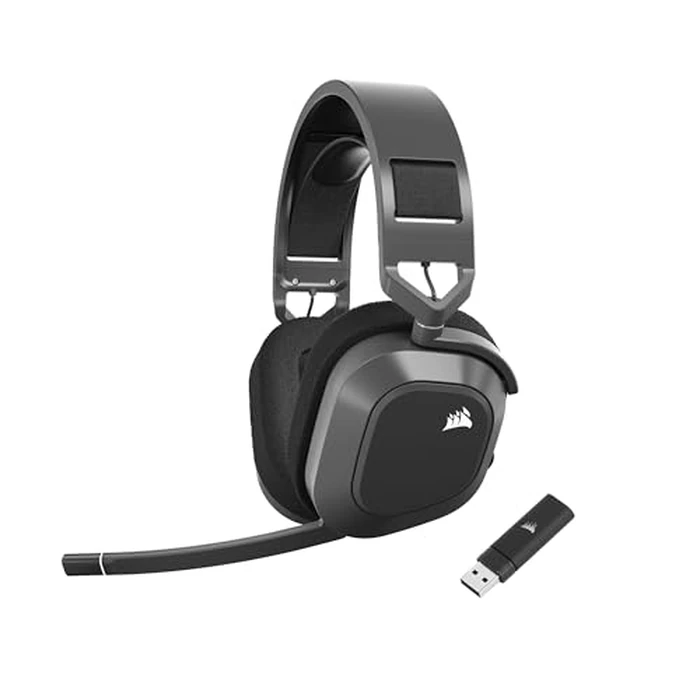 CORSAIR HS80 MAX Wireless Xbox Gaming Headset with Bluetooth - Dolby Atmos - Broadcast Quality Microphone - iCUE Compatible - Xbox, PC, Mac, Mobile - Steel Gray by Corsair - Image 1