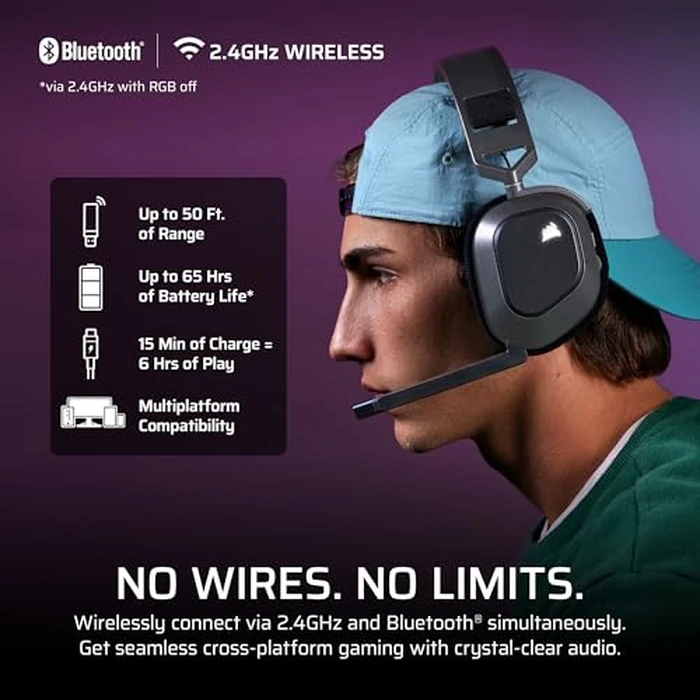 CORSAIR HS80 MAX Wireless Xbox Gaming Headset with Bluetooth - Dolby Atmos - Broadcast Quality Microphone - iCUE Compatible - Xbox, PC, Mac, Mobile - Steel Gray by Corsair - Image 3